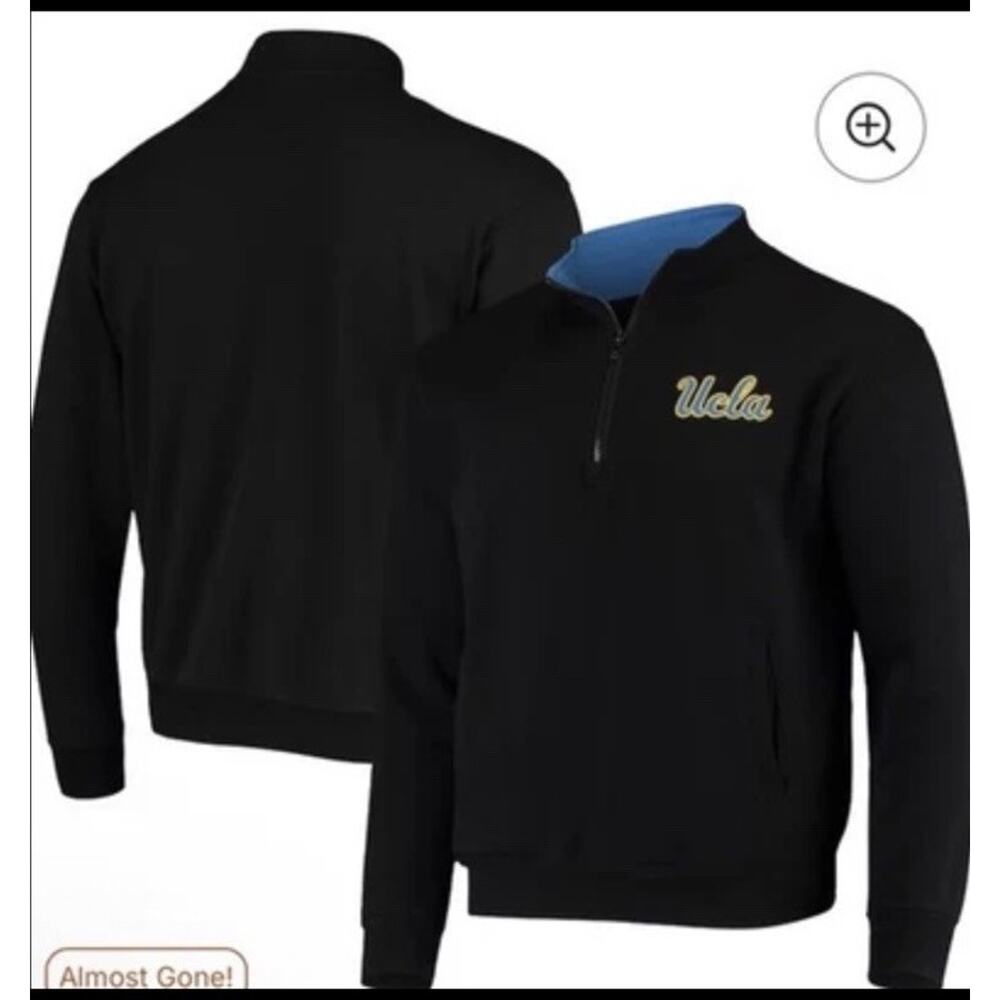 UCLA Men's Black Quarter zip Sweatshirt Colosseum Sz XL NEW